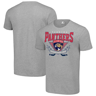 Men's Starter Heather Gray Florida Panthers Team Logo Graphic T-Shirt