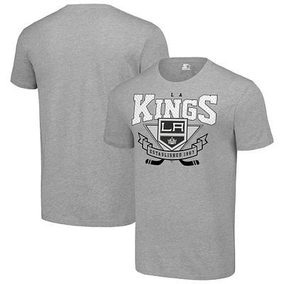 Men's Starter Heather Gray Los Angeles Kings Team Logo Graphic T-Shirt