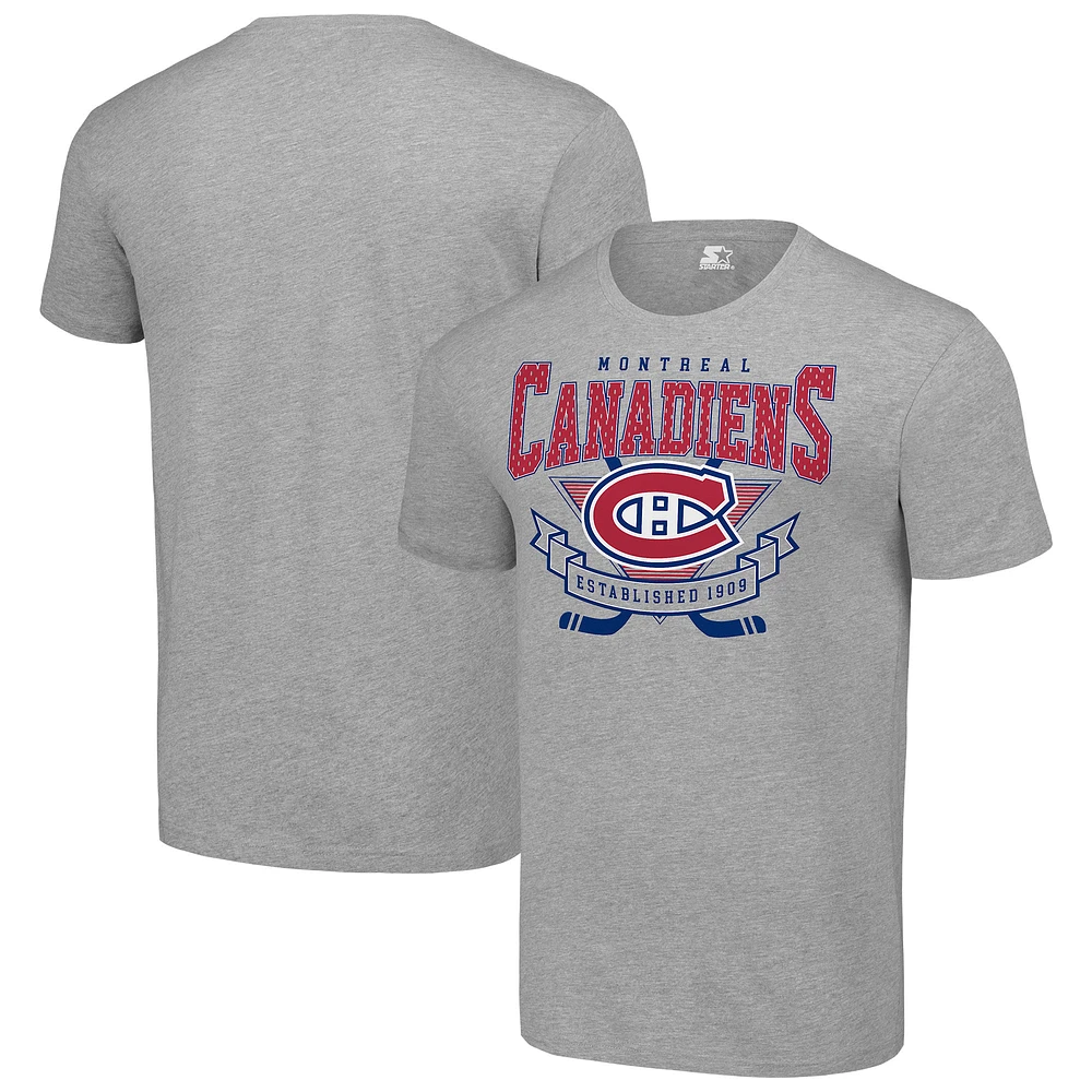 Men's Starter Heather Gray Montreal Canadiens Team Logo Graphic T-Shirt