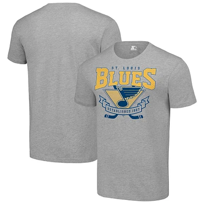 Men's Starter Heather Gray St. Louis Blues Team Logo Graphic T-Shirt