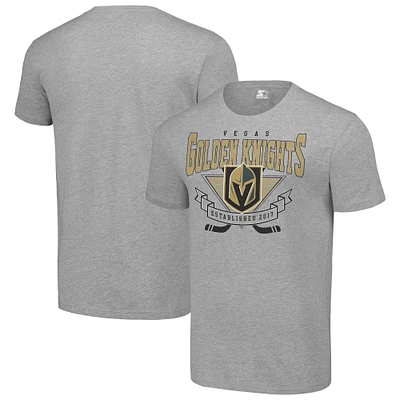 Men's Starter Heather Gray Vegas Golden Knights Team Logo Graphic T-Shirt