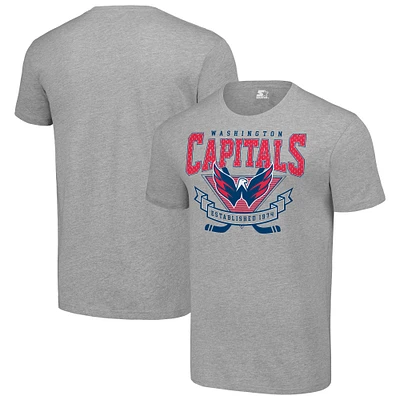 Men's Starter Heather Gray Washington Capitals Team Logo Graphic T-Shirt