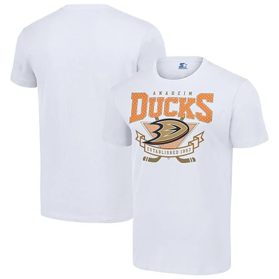 Men's Starter White Anaheim Ducks Team Logo Graphic T-Shirt