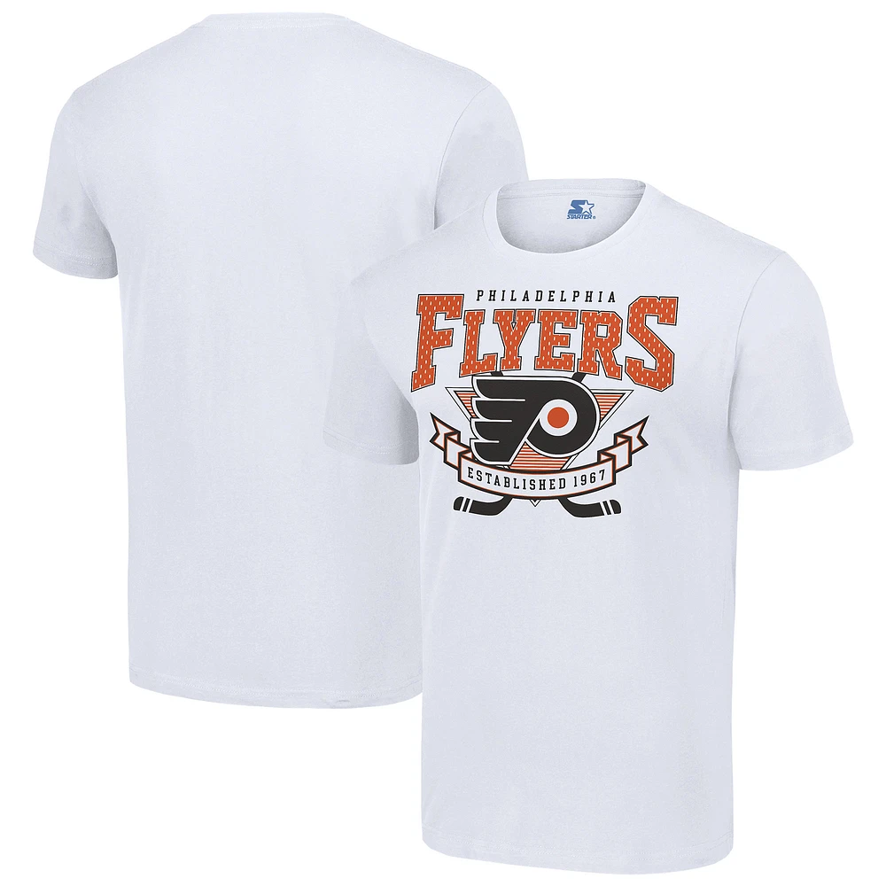 Men's Starter White Philadelphia Flyers Team Logo Graphic T-Shirt