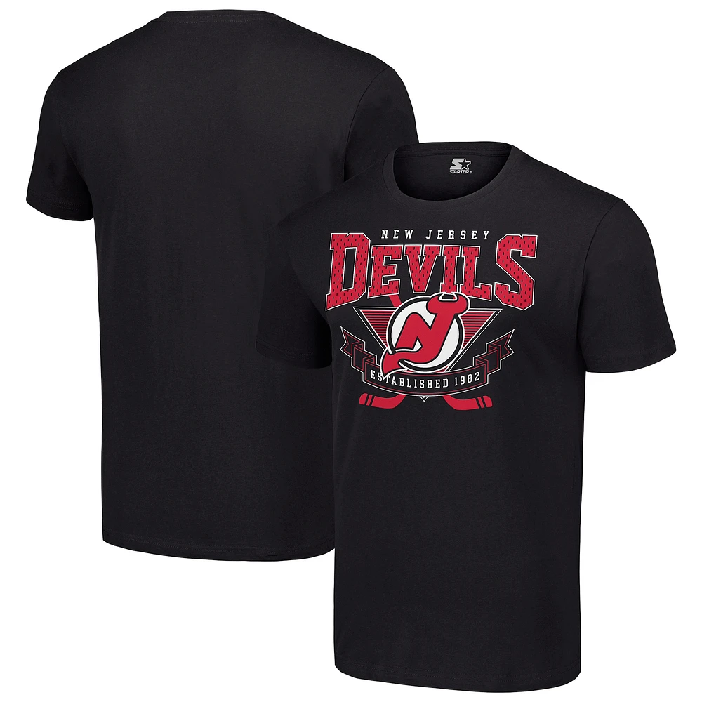 Men's Starter Black New Jersey Devils Team Logo Graphic T-Shirt