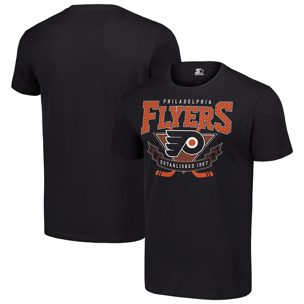 Men's Starter Black Philadelphia Flyers Team Logo Graphic T-Shirt