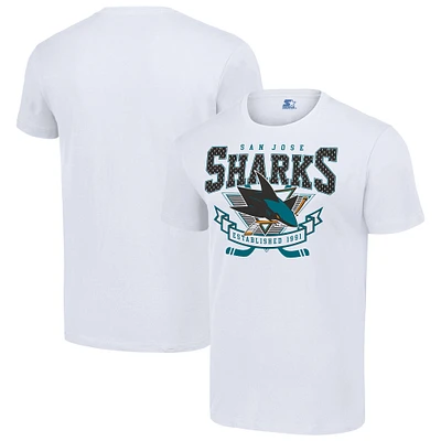 Men's Starter White San Jose Sharks Team Logo Graphic T-Shirt