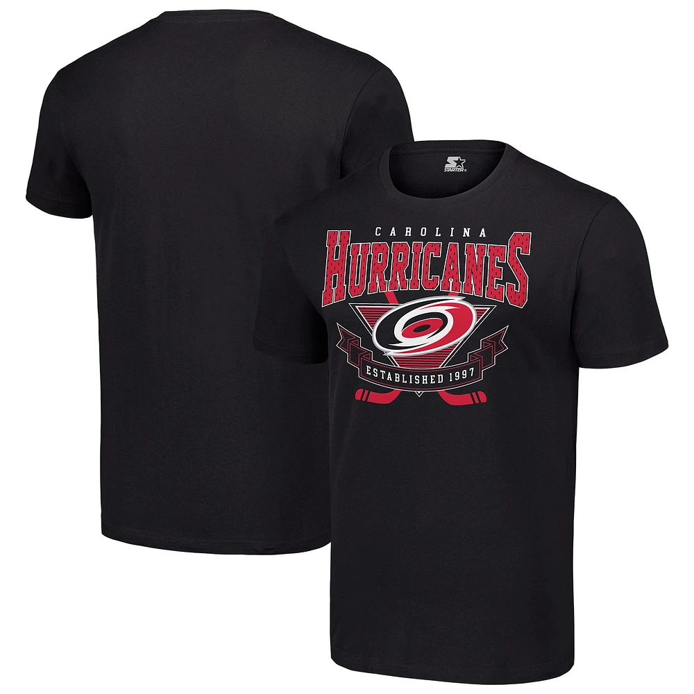 Men's Starter Black Carolina Hurricanes Team Logo Graphic T-Shirt