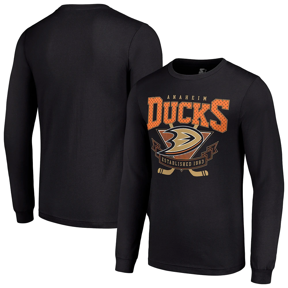 Men's Starter Anaheim Ducks Team Logo Graphic Long Sleeve T-Shirt
