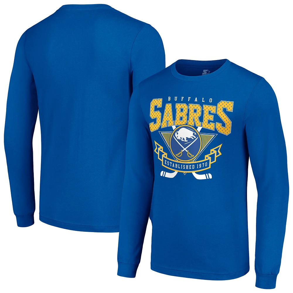 Men's Starter Royal Buffalo Sabres Team Logo Graphic Long Sleeve T-Shirt
