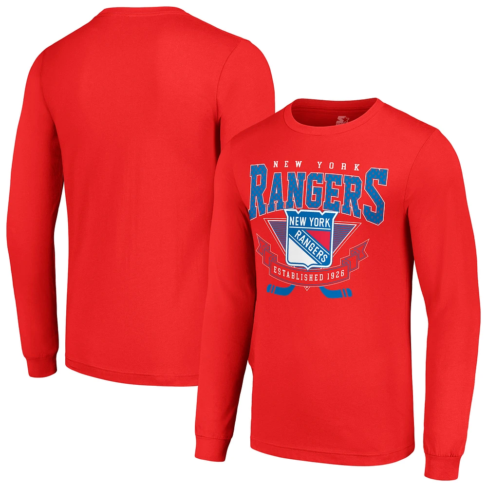 Men's Starter New York Rangers Team Logo Graphic Long Sleeve T-Shirt