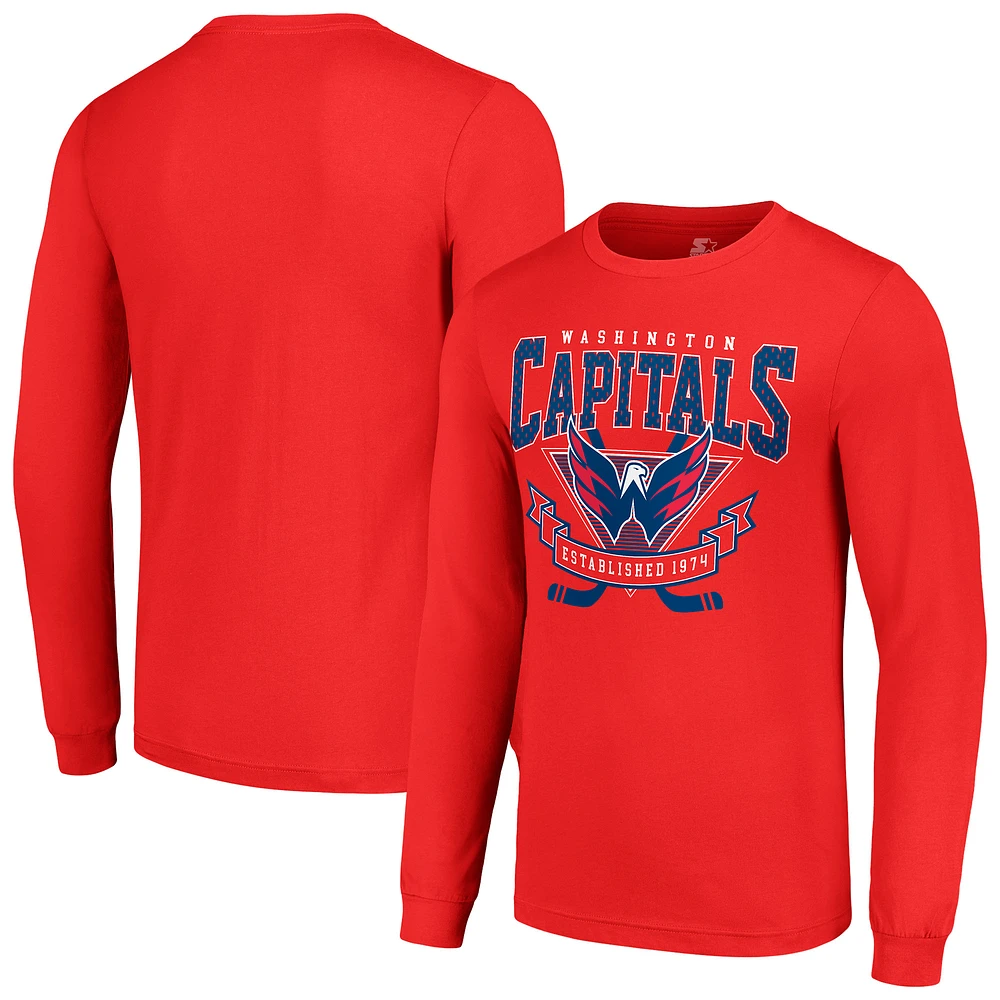 Men's Starter Washington Capitals Team Logo Graphic Long Sleeve T-Shirt
