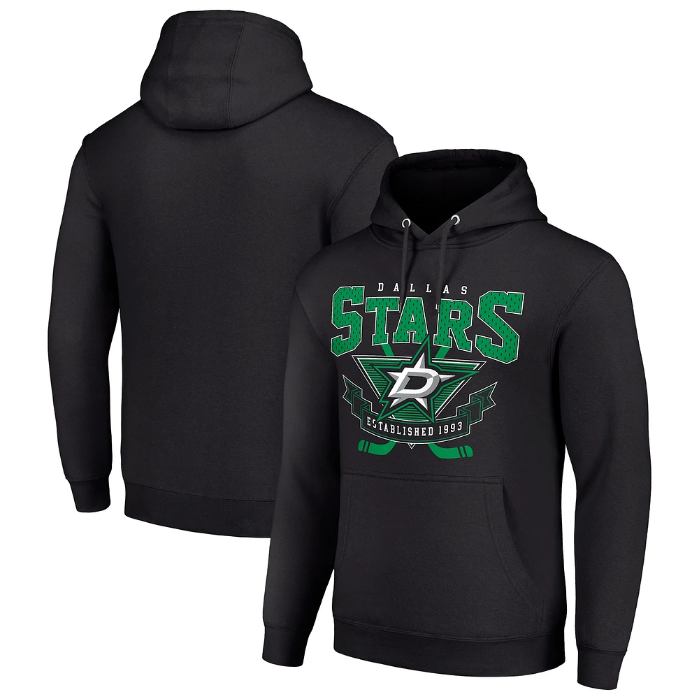 Men's Starter Dallas Stars Team Logo Graphic Fleece Tri-Blend Pullover Hoodie