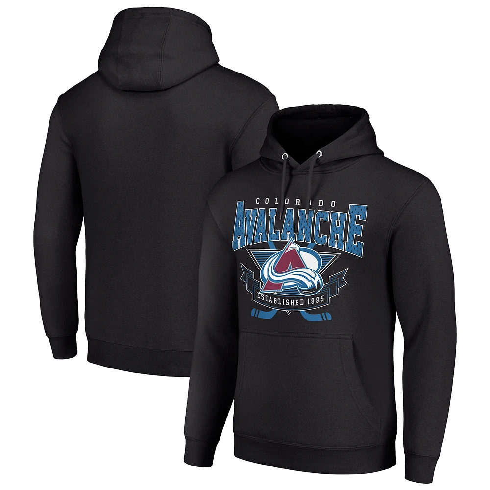 Men's Starter Colorado Avalanche Team Logo Graphic Fleece Tri-Blend Pullover Hoodie