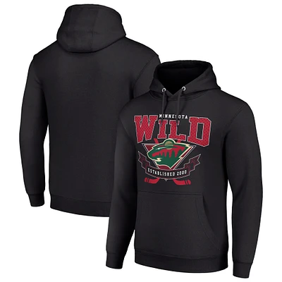Men's Starter Minnesota Wild Team Logo Graphic Fleece Tri-Blend Pullover Hoodie