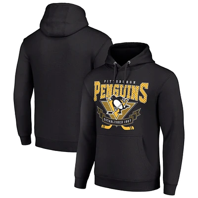 Men's Starter Pittsburgh Penguins Team Logo Graphic Fleece Tri-Blend Pullover Hoodie