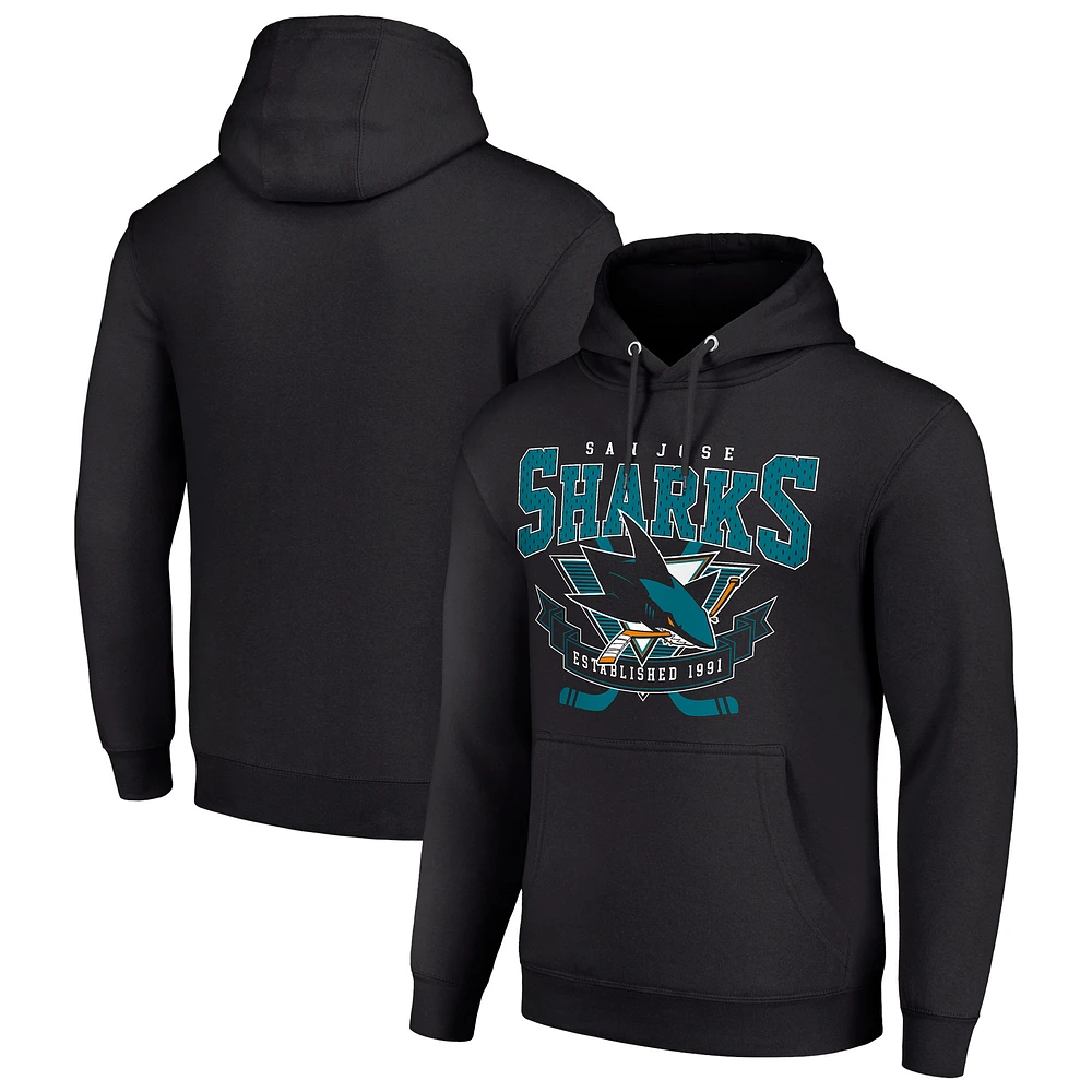 Men's Starter San Jose Sharks Team Logo Graphic Fleece Tri-Blend Pullover Hoodie