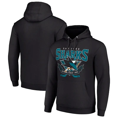 Men's Starter San Jose Sharks Team Logo Graphic Fleece Tri-Blend Pullover Hoodie
