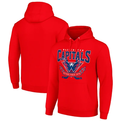 Men's Starter Washington Capitals Team Logo Graphic Fleece Tri-Blend Pullover Hoodie