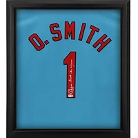 Ozzie Smith St. Louis Cardinals Autographed Framed Light Blue Mitchell & Ness Authentic Jersey Shadowbox with "The Wizard" Inscription