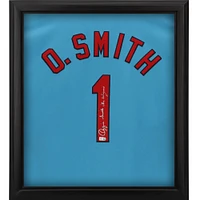 Ozzie Smith St. Louis Cardinals Autographed Framed Light Blue Mitchell & Ness Authentic Jersey Shadowbox with "The Wizard" Inscription