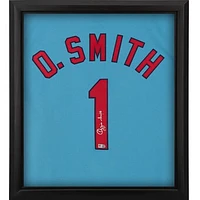 Ozzie Smith St. Louis Cardinals Autographed Framed Light Blue Mitchell & Ness Authentic Jersey Shadowbox