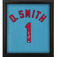 Ozzie Smith St. Louis Cardinals Autographed Framed Light Blue Mitchell & Ness Authentic Jersey Shadowbox