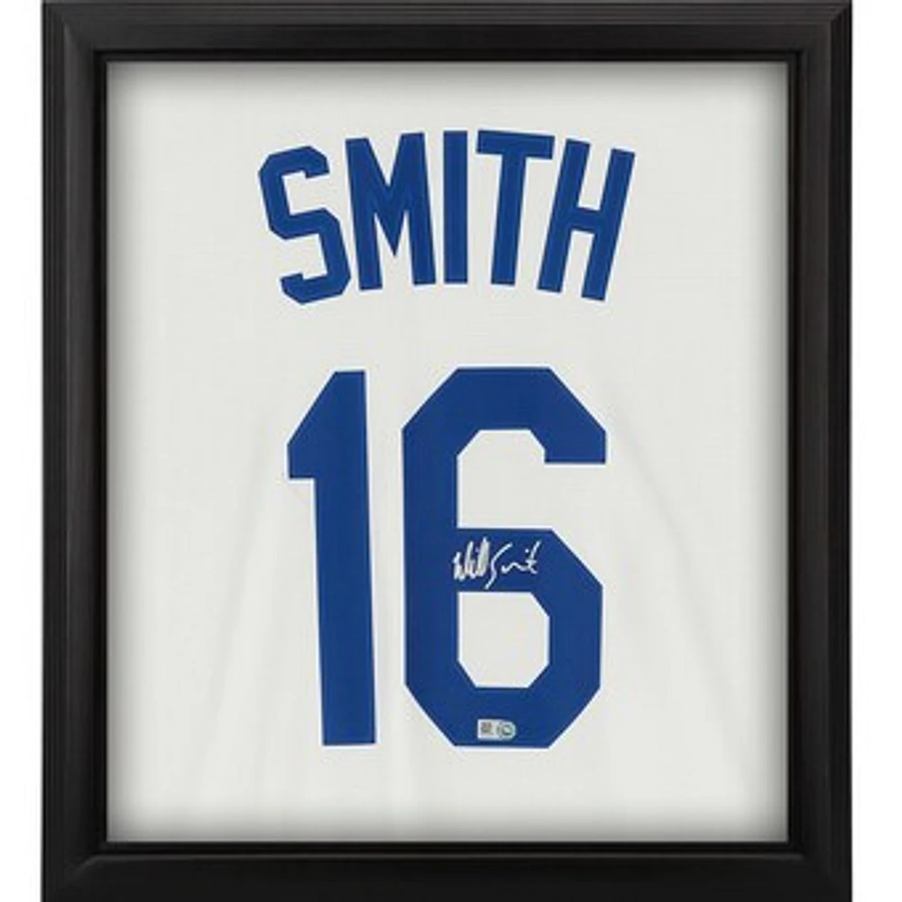 Will Smith Los Angeles Dodgers Autographed Framed White Nike Replica Jersey Shadowbox