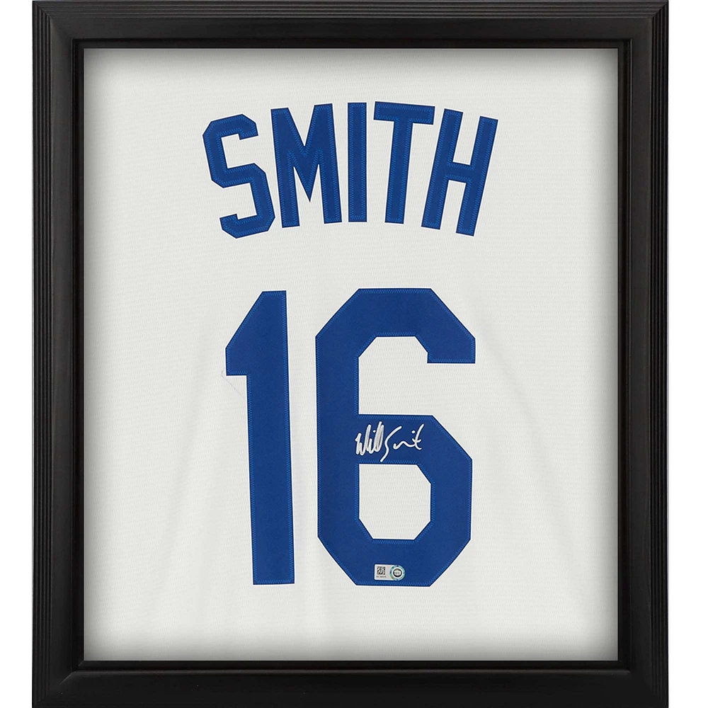 Will Smith Los Angeles Dodgers Autographed Framed White Nike Replica Jersey Shadowbox