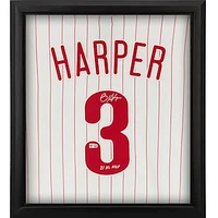 Bryce Harper Philadelphia Phillies Autographed Framed White Nike Authentic Jersey Shadowbox