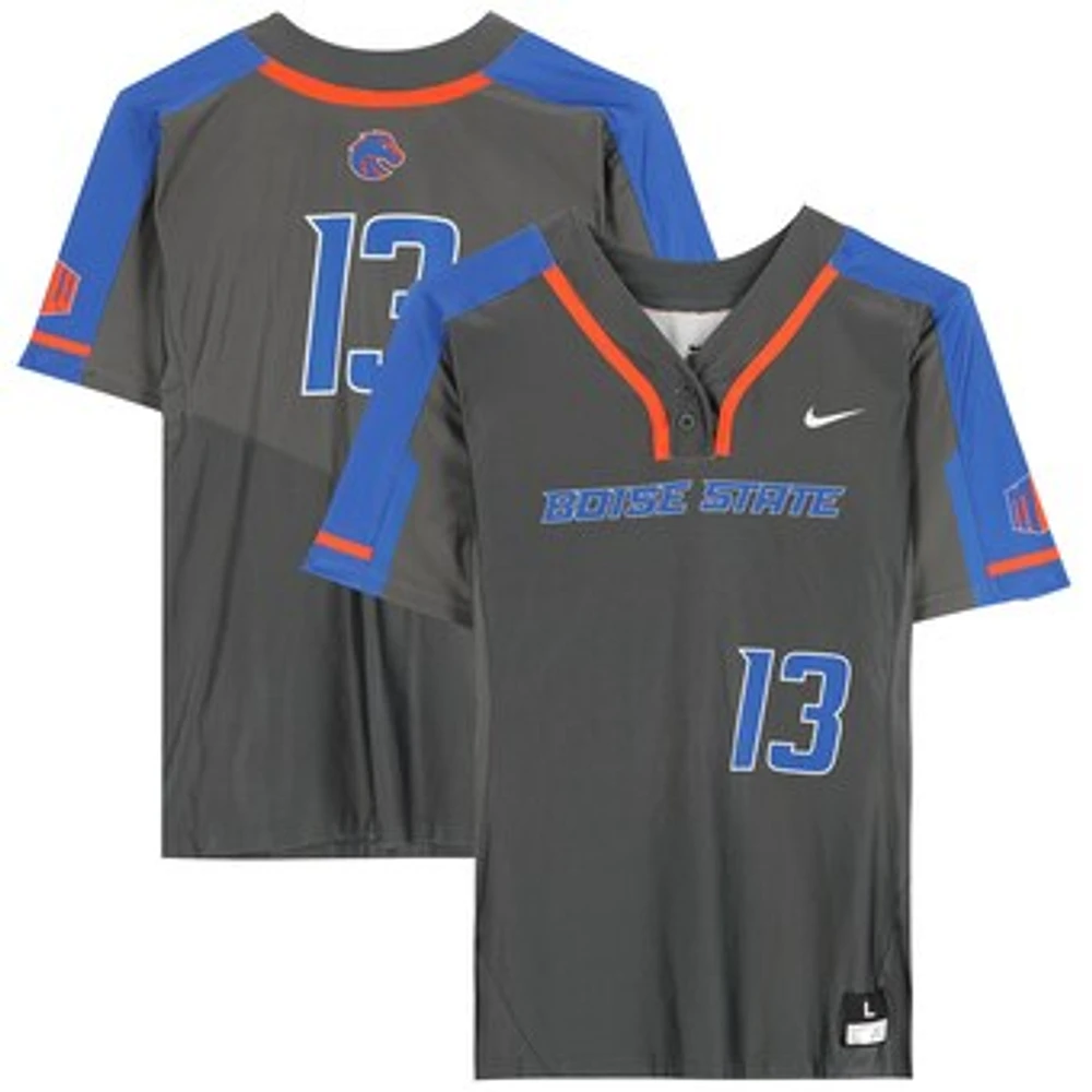 Boise State Broncos Team-Issued #13 Gray Jersey from the Softball Program - Size L