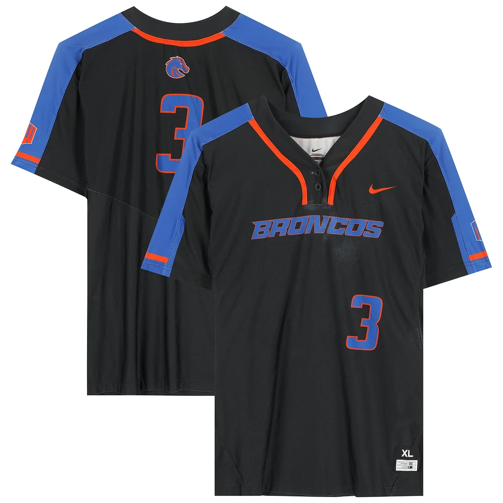 Boise State Broncos Team-Issued #3 Black Jersey from the Softball Program - Size XL