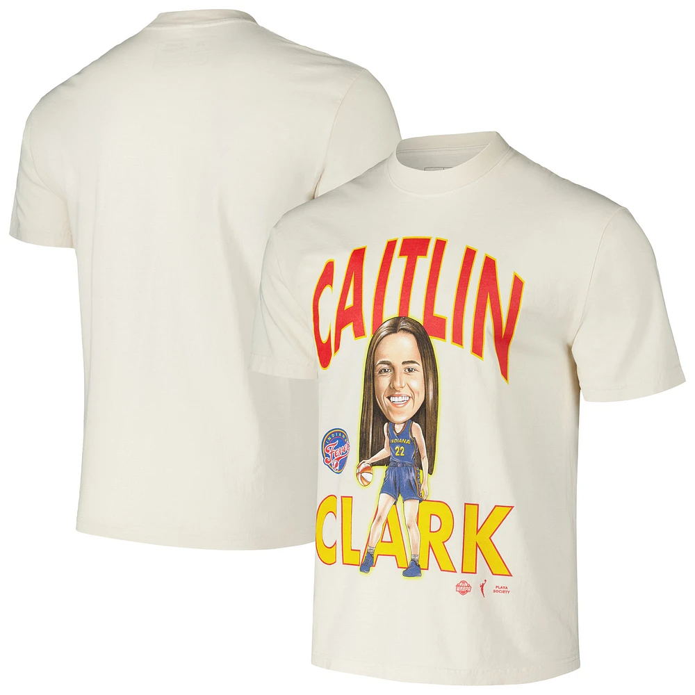 Unisex Playa Society Caitlin Clark Cream Indiana Fever Draft T-Shirt