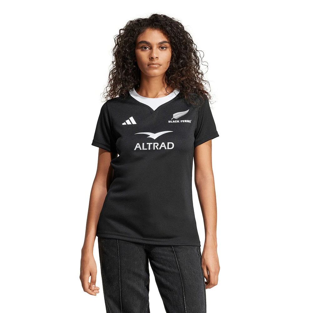 Women's adidas Black New Zealand Rugby 2024/25 Ferns Home Replica Jersey
