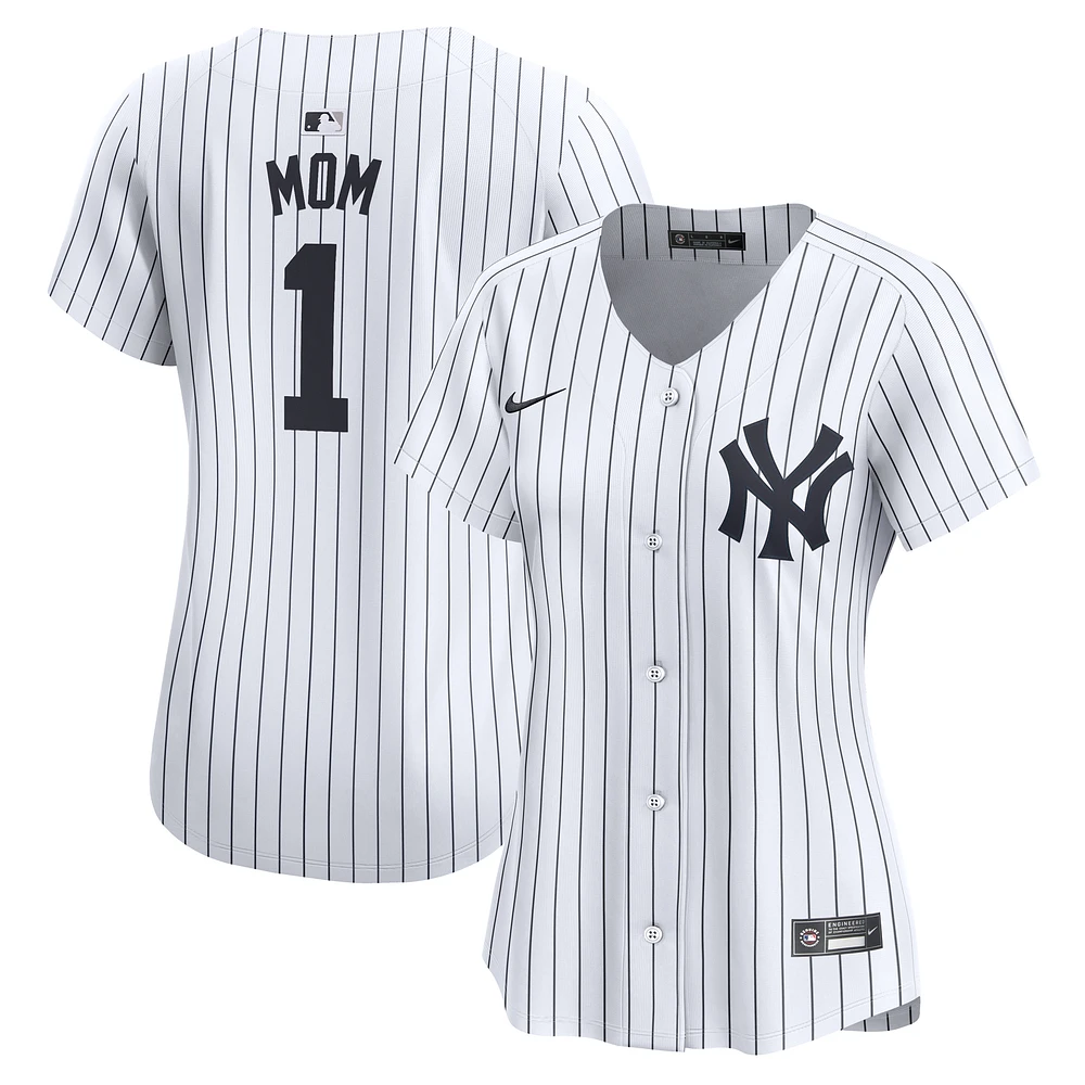Women's Nike White New York Yankees #1 Mom Home Limited Jersey