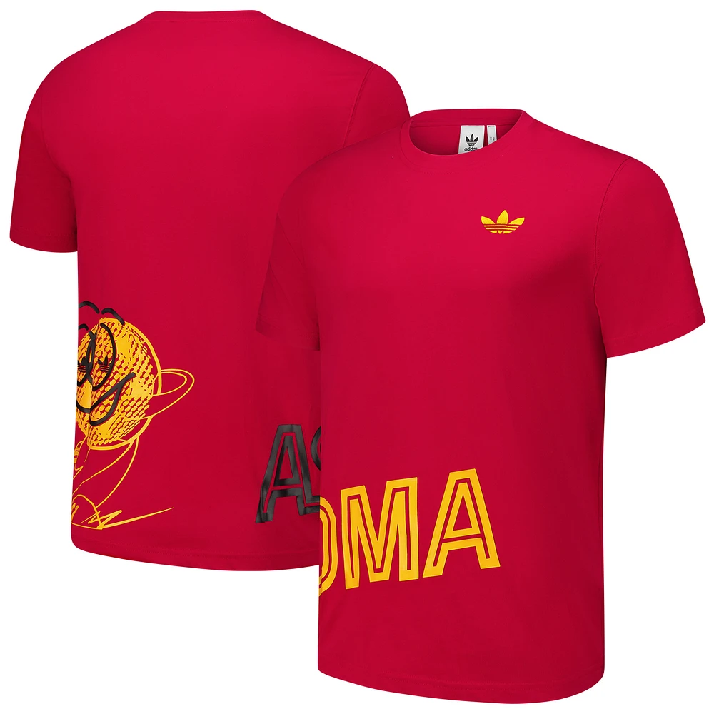 Men's adidas Red AS Roma Culturewear Graphic T-Shirt