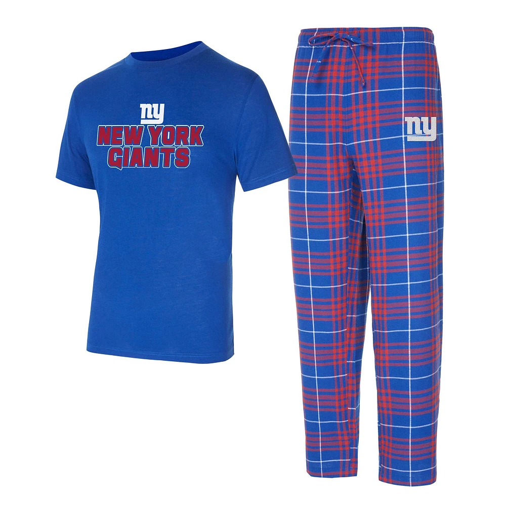 Men's Concepts Sport Royal/Red New York Giants Vector Top & Flannel Pants Sleep Set