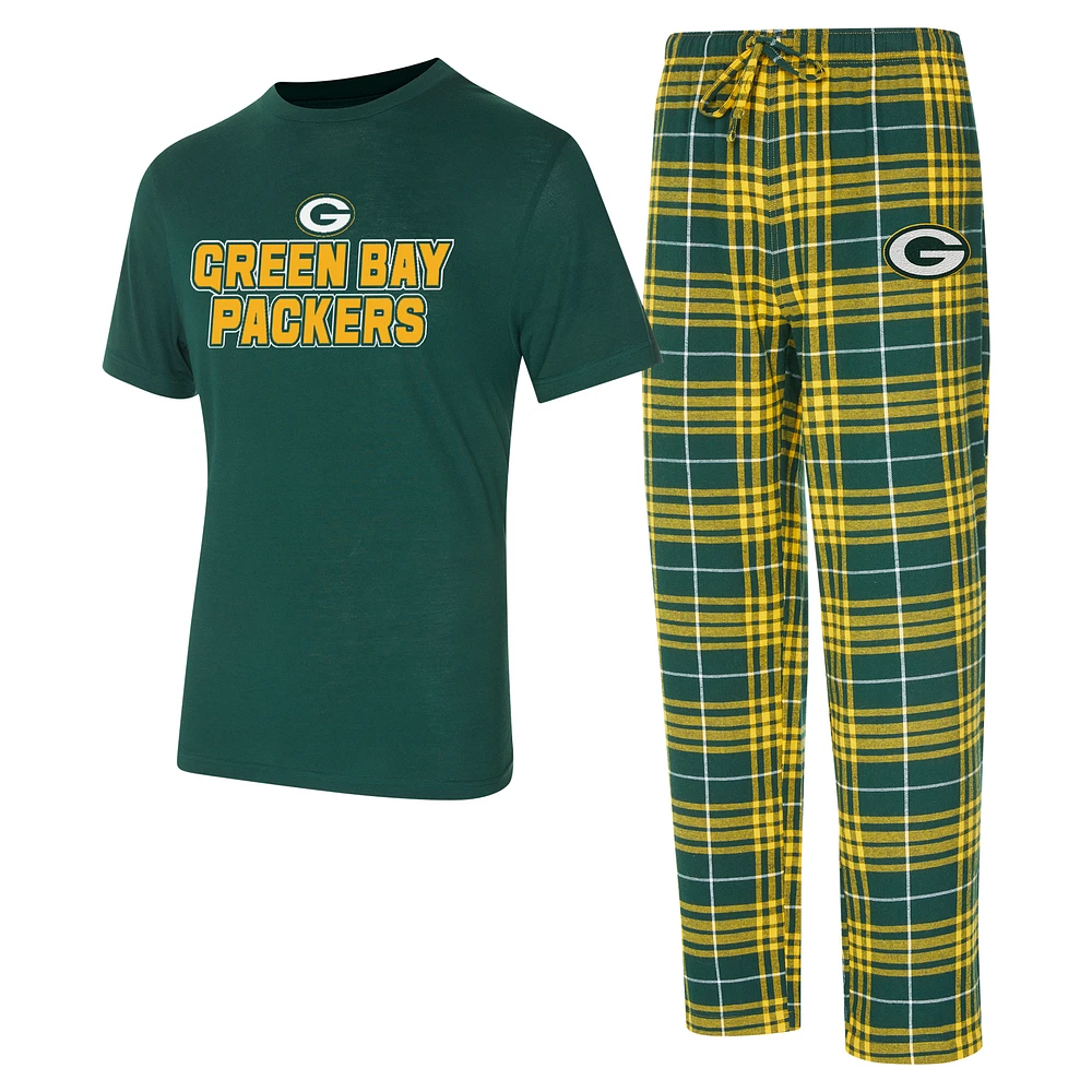 Men's Concepts Sport Green/Gold Green Bay Packers Vector Top & Flannel Pants Sleep Set