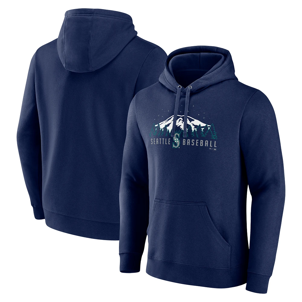 Men's Navy Seattle Mariners Mountains Pullover Hoodie
