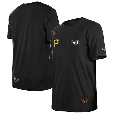 Men's New Era x Felt Black Pittsburgh Pirates T-Shirt
