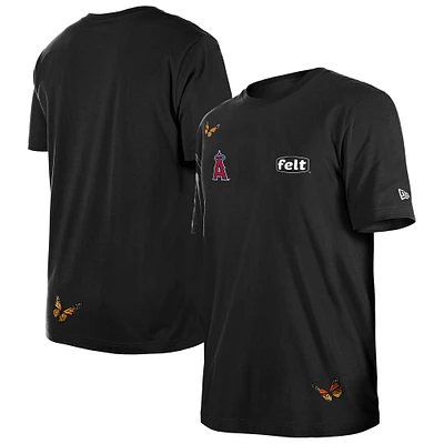 Men's New Era x Felt Black Los Angeles Angels T-Shirt