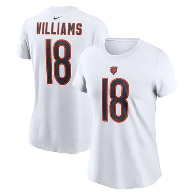 Women's Nike Caleb Williams White Chicago Bears Fuse Name & Number T-Shirt