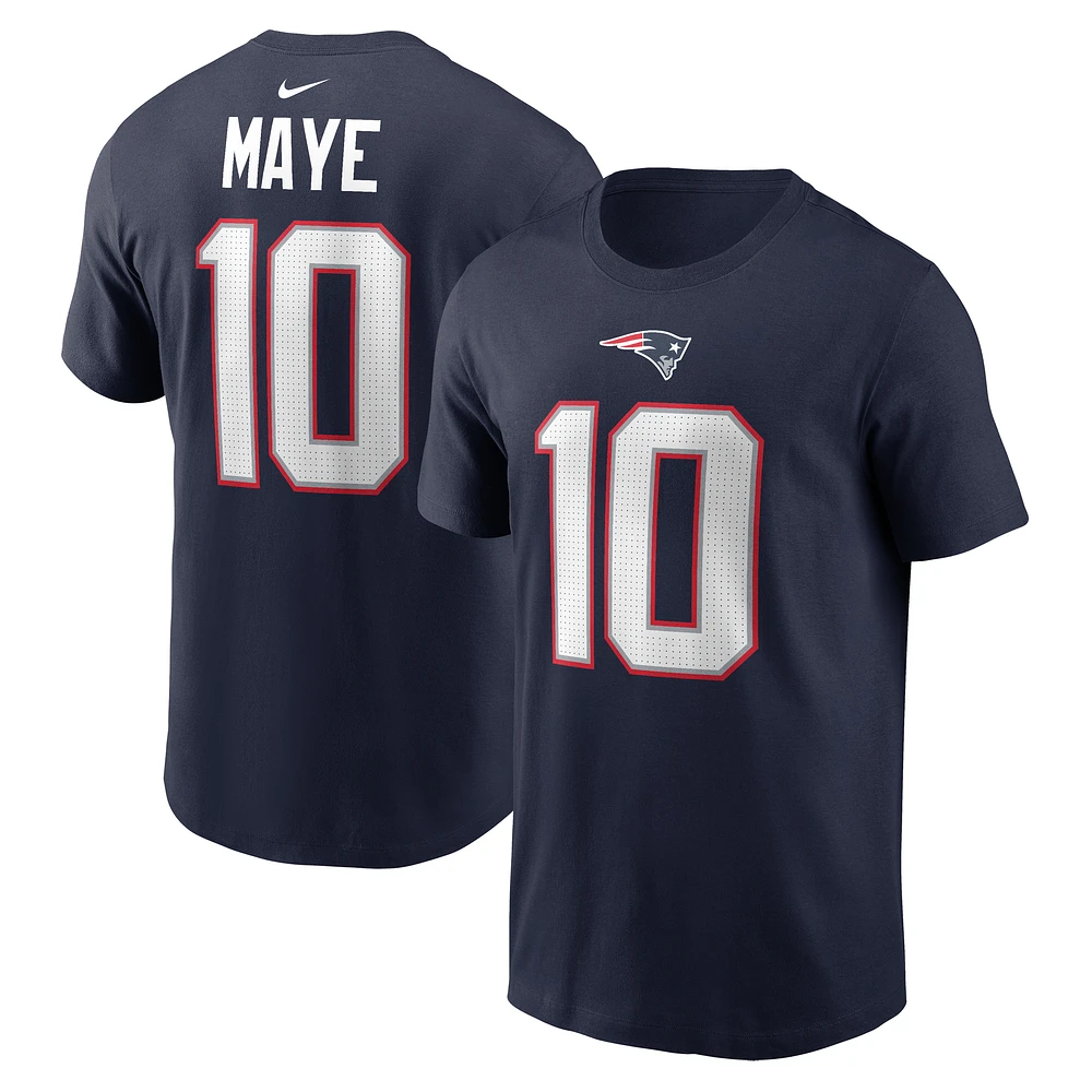 Youth Nike Drake Maye Navy New England Patriots Fuse Name & Number T-Shirt