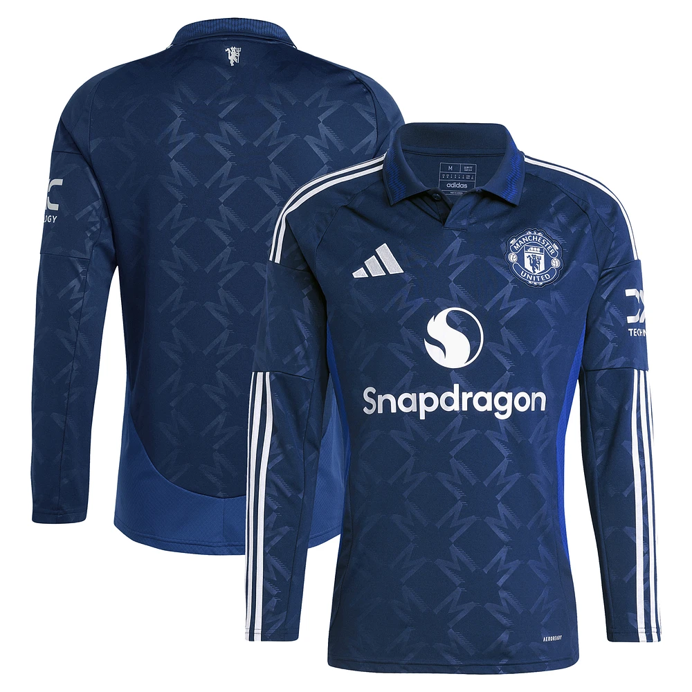 Men's adidas Navy Manchester United 2024/25 Away Replica Long Sleeve Jersey