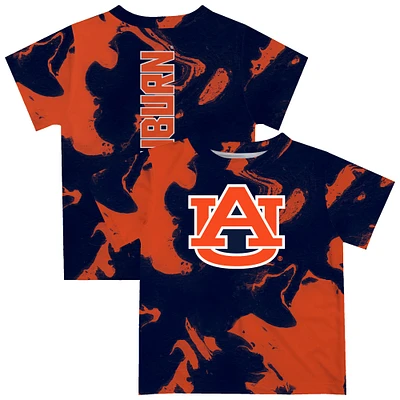 Toddler Vive La Fete Navy/Orange Auburn Tigers Marble Print T-Shirt