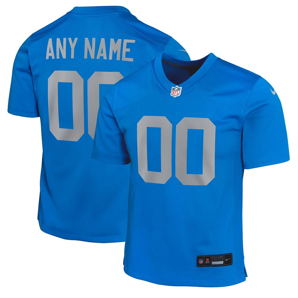 Youth Nike Blue Detroit Lions Alternate Custom Game Jersey