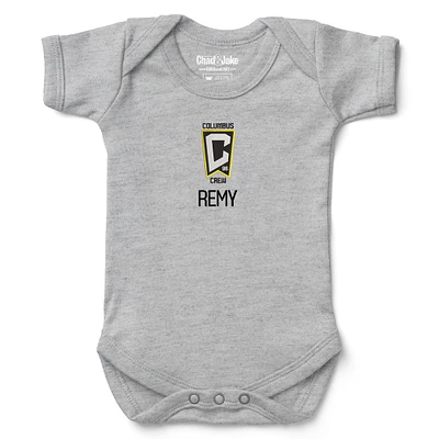 Infant Chad & Jake Heather Gray Columbus Crew Logo Personalized Bodysuit