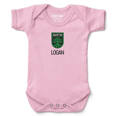 Infant Chad & Jake Light Pink Austin FC Logo Personalized Bodysuit