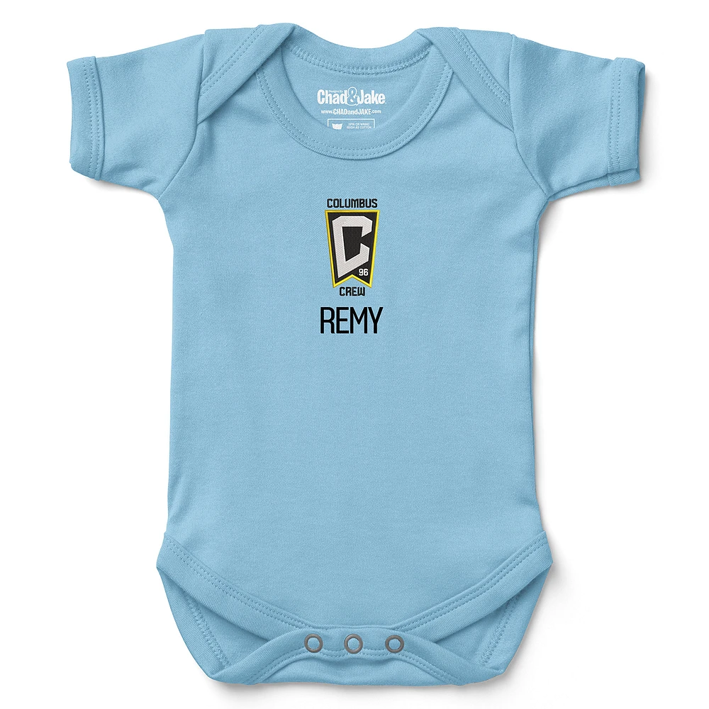 Infant Chad & Jake Light Blue Columbus Crew Logo Personalized Bodysuit