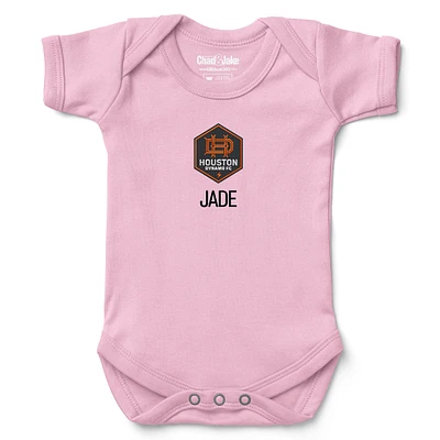 Infant Chad & Jake Light Pink Houston Dynamo FC Logo Personalized Bodysuit